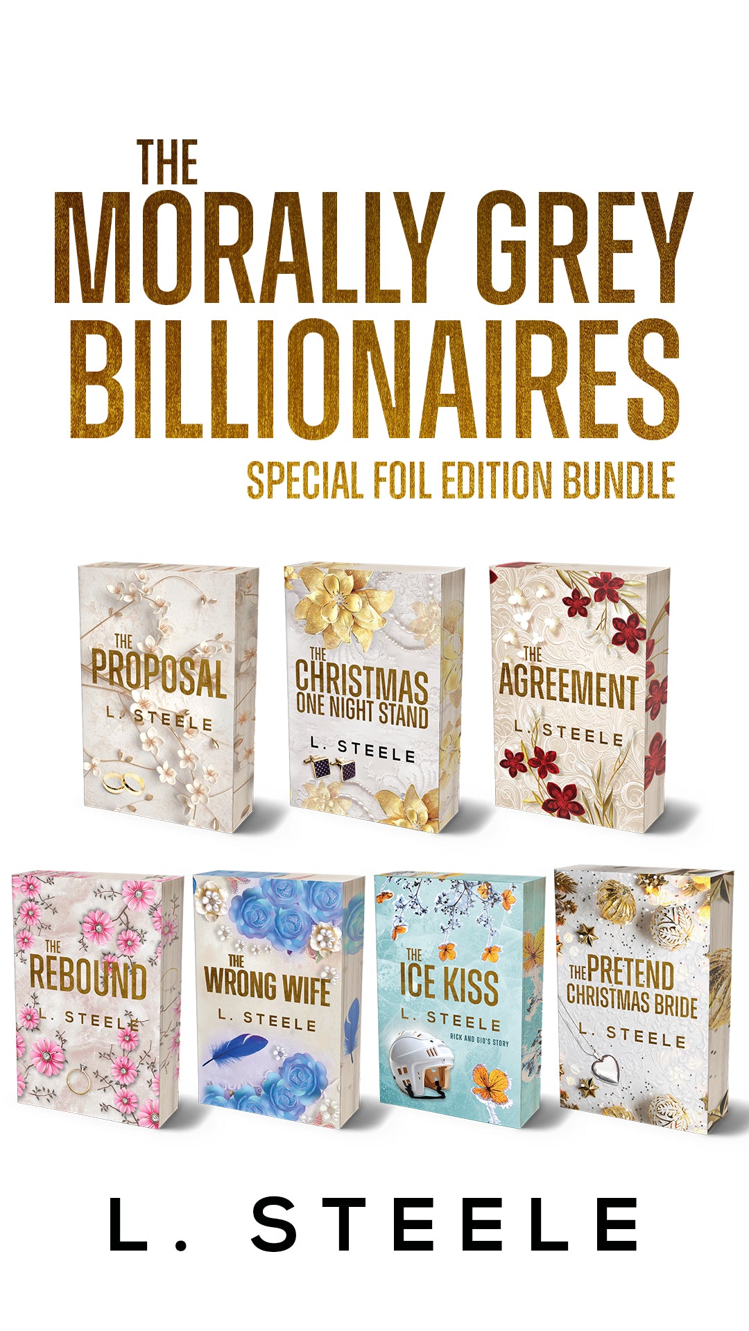 Morally Grey Billionaires Foil Paperback Sprayed Edges Bundle with Author's Electronic Signature