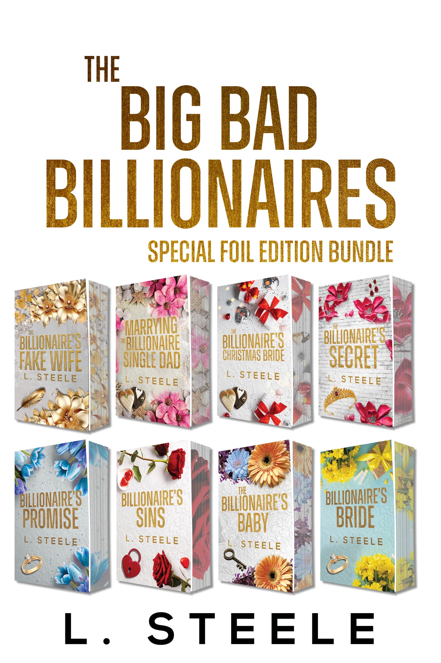 Big Bad Billionaires Foil Paperback Sprayed Edges Bundle with Author's Electronic Signature